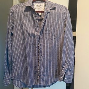 Frank & Eileen gray & white striped button down